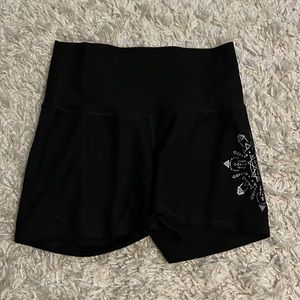 Black spandex cute design on the side